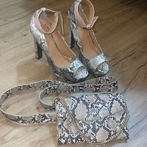 Combo Snake heels purse and belt